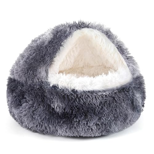 Hooded Donut Bed (Bandhnu Dark grey / Medium 23.6'')