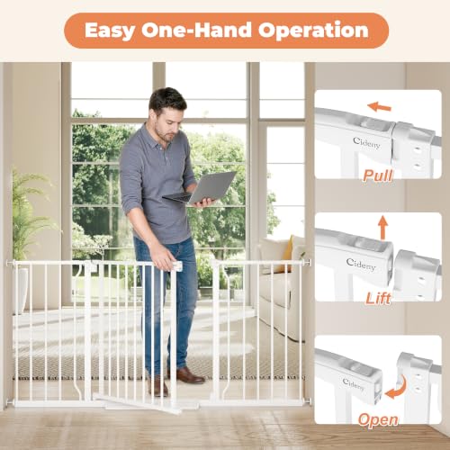 29" 58" Extra Wide Baby Gate (White / 32-58"Wide, 28"Tall)