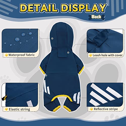 Dog Raincoat Waterproof Dog Rain Jacket with Hood (XS(Back Length10'') / Blue)