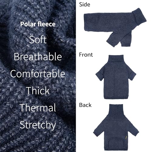 Turtleneck Knit Dog Sweater (XX-Large / Navy Blue)