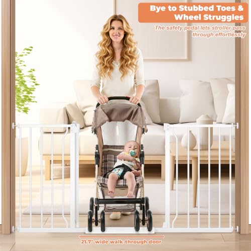 29" 58" Extra Wide Baby Gate (White / 32-58"Wide, 28"Tall)