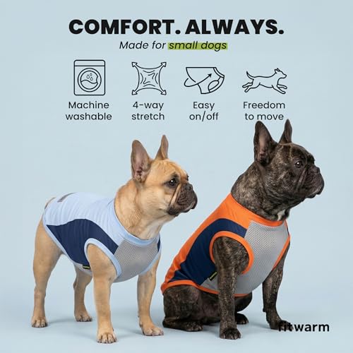 2 Pack UPF 50+ UV Sun Protection Dog Shirt (Small / Orange-Blue)