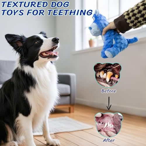 Squeaky Stuffed Dog Toys (Blue)