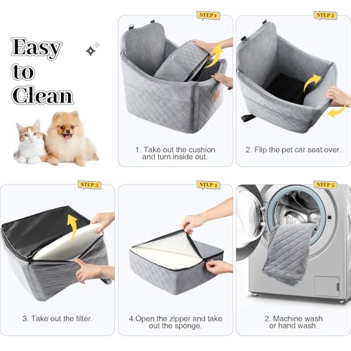 Dog Car Seat for Small (Grey / Medium)