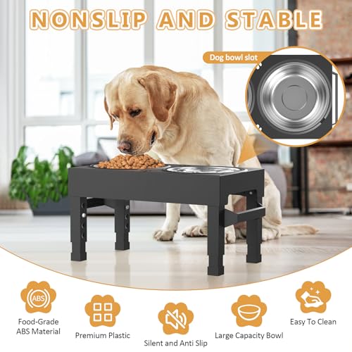 Elevated Dog Bowls Stand Large Breed (Black)