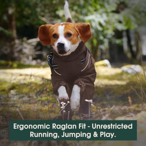 Dog Raincoat Hooded Full Body Coverage (Brown / XXX-Large(Chest:42.52"))