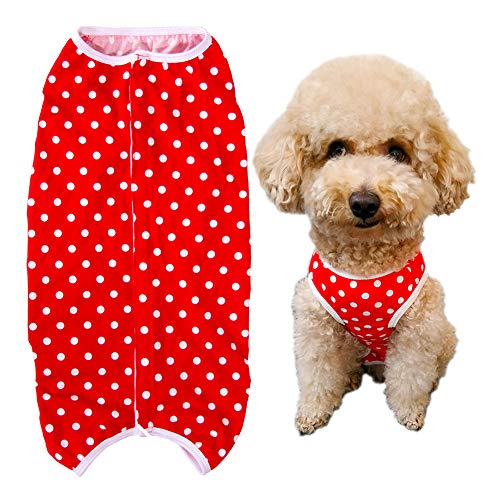 Dog’s Recovery Suit Post Surgery Shirt for Puppy (Medium / red spot)