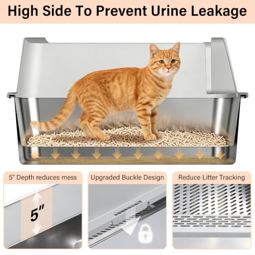 XL Stainless Steel Sifting Litter Box for Pine Pellets (Sifting)