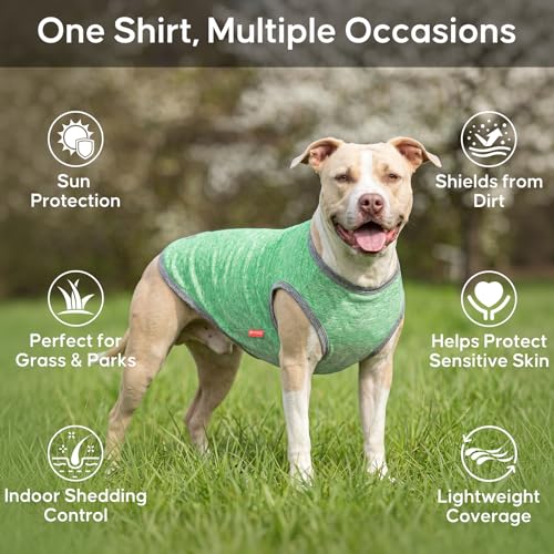 2Pack Dog Shirt for Large Dogs Sun Protection Tank Top for Summer (XXX-Large (55-75lbs) / 8# 2Pack (Grey+Dark Green))