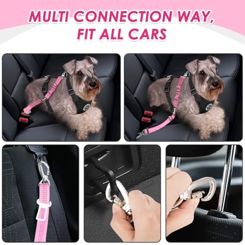 Dog Car Harness Seat Belt (Medium / A-Pink)