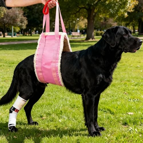 20 150lb Dog Sling for Large Dogs Hind Leg Support (Pink)