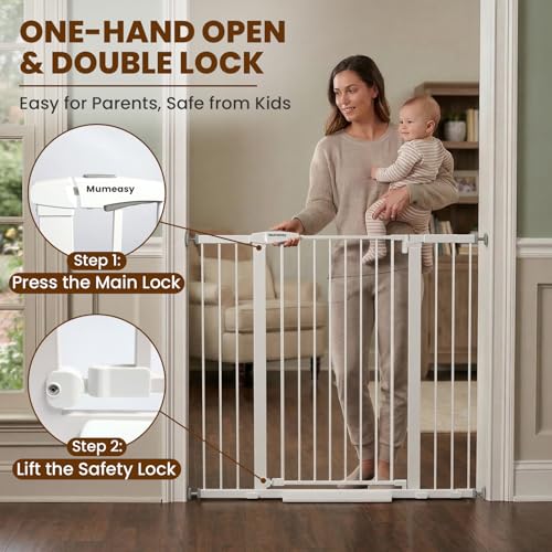 36" Extra Tall Baby Gate for Stairs (White / 29.7-48"W x 36"H)
