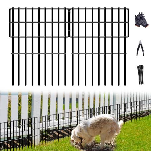 26 Panels No Dig Fence (Black / 26 Panels, 28ft(L) x 17in(H))