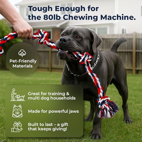 Giant Dog Rope Toy for XL Dog (Red / 2 Pack)
