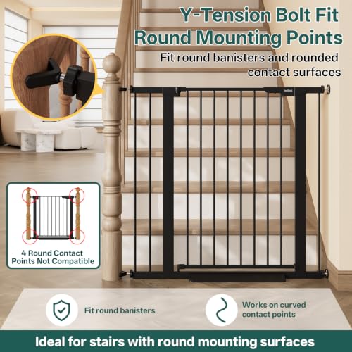 29.6 39.1 in Wide x 35.5 in High Extra Tall Baby Gate (Black / 29.6-39.1"W x 35.5"H)