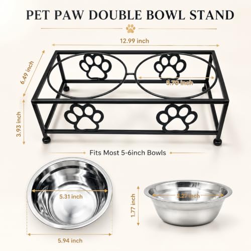 Raised Dog Bowls for Small Dogs (BLACK)