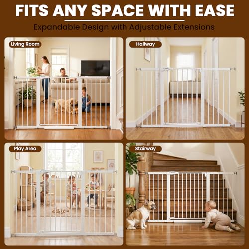 36" Extra Tall Baby Gate for Doorways (White / 29.7-57"W x 36"H)