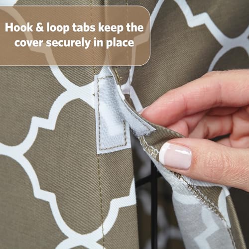 Small Dog Crate Cover Featuring Teflon Fabric Protector (Brown Geometric Pattern / 24"L x 17"W x 19"H)