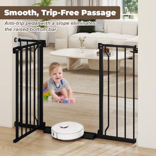 29" 45" Baby Gate for Stairs & Doorways (Black / 29-45"Wide, 30"Tall)