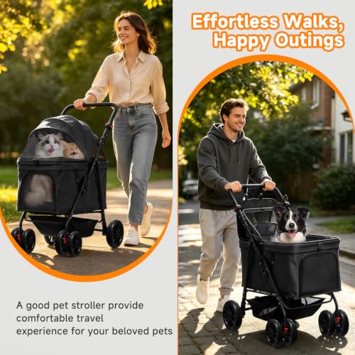Dog Stroller for Large & Medium Dogs (Black)
