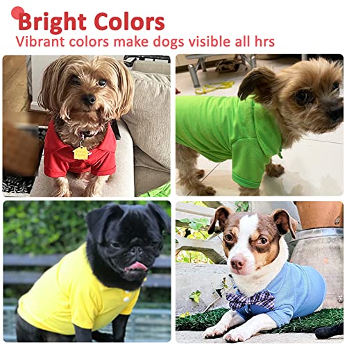 4 Pieces Dog Shirts Collared Polo T (X-Small (Sugget 2-4 lbs) / 4 colors (Red+Green+Yellow+Blue))