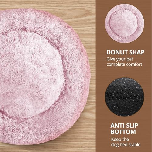 Calming Dog Bed Medium Size Dog (Smoke Pink / 27.0"L x 27.0"W x 8.0"Th)