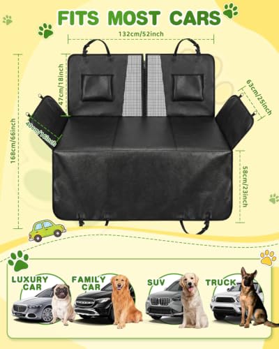 Dog Car Seat Cover (Leather-Dark / XL Pro(Hard Extender))
