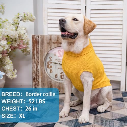 Turtleneck Dog Sweater (Large / Yellow)