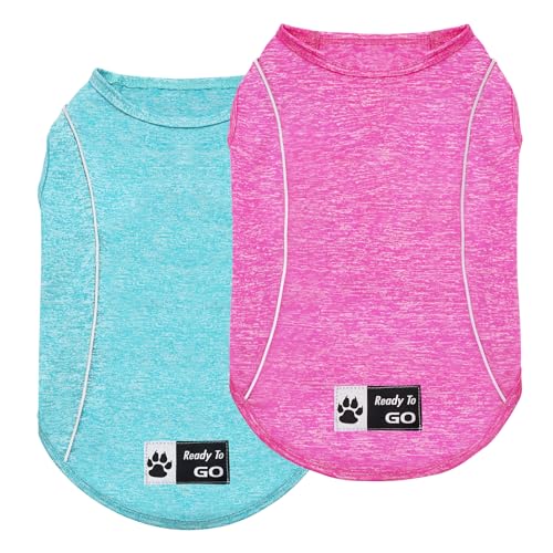 2Pack Reflective Dog Shirt (Large (13-19lbs) / 8# 2Pack (Lake Blue+Rose Red))