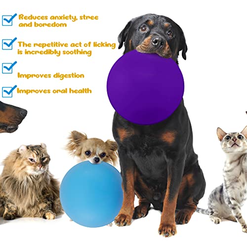 2 Pcs Dog Lick Bowl (Blue, Purple)