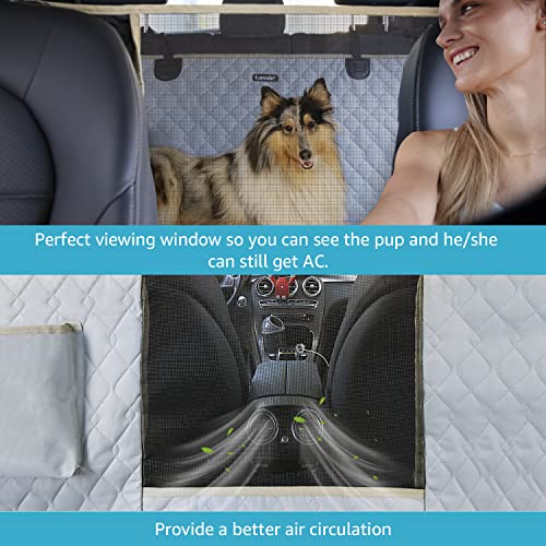 XL Truck Waterproof Dog Seat Cover Back Seat with 2 Seat Belts (Truck / Gray)