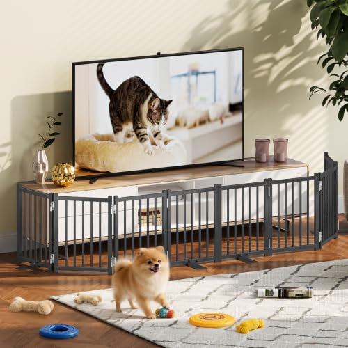 2 Pack Short Dog Gate Indoor (Black / 4 Panel-16''H (2Pack))