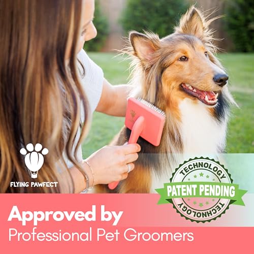 Slicker Brush for Dogs (Coral / Flat Small)