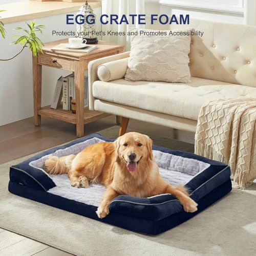 Orthopedic Supportive Extra Large Dog Bed (48.0''l x 35.0''w x 6.5''th / Blue)