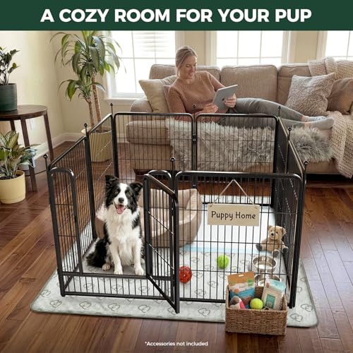 Rollick Dog Playpen with Washable Pee Pad (Black / 32"H)