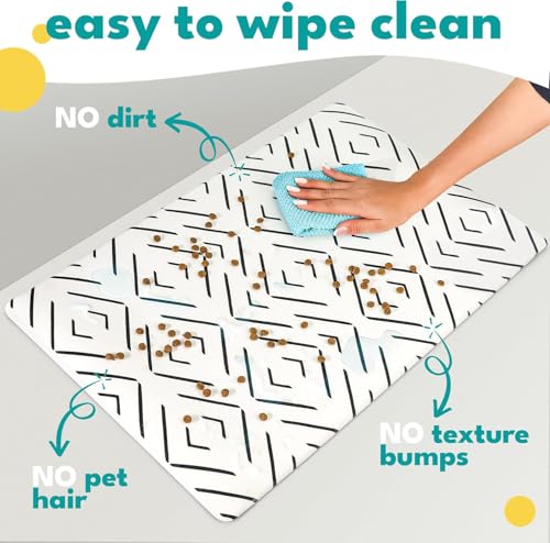 Dog Mat for Food and Water (12"L x 18"W / Crossed the Line)