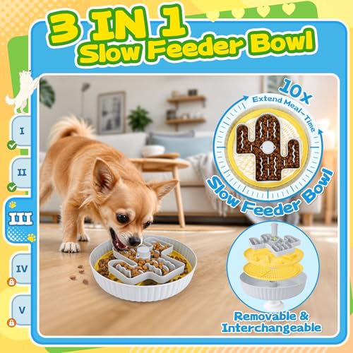 Upgraded Dog Enrichment Toy Set with Slow Feeder Bowl & Puzzle Toy (Expert Dog Puzzle Toys)