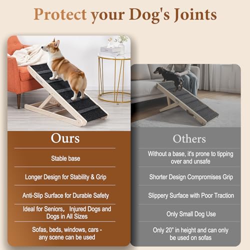 Dog Ramp for Bed (Burlywood(black)/Standard)
