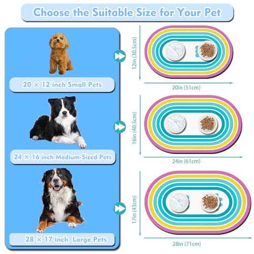 Cat Food Mat 24''x16'' (24''x16'' / Blue Paw)