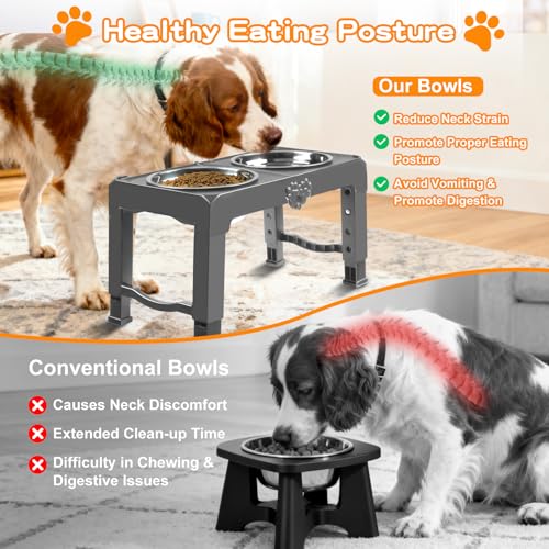 Elevated Dog Bowls (Grey / 7.1" for Medium Dogs)