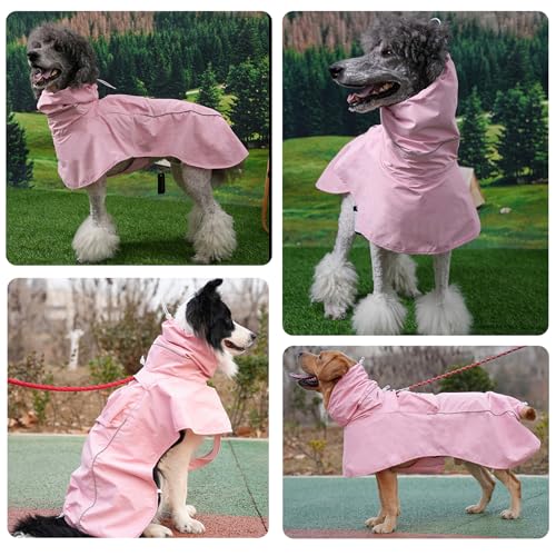 Dog Raincoat Waterproof Rain Jacket for Small Medium Large Dogs (Pink / Small(8-13lb))