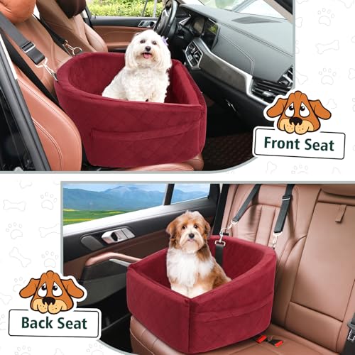 Dog Car Seat for Small Medium Dogs (Red)