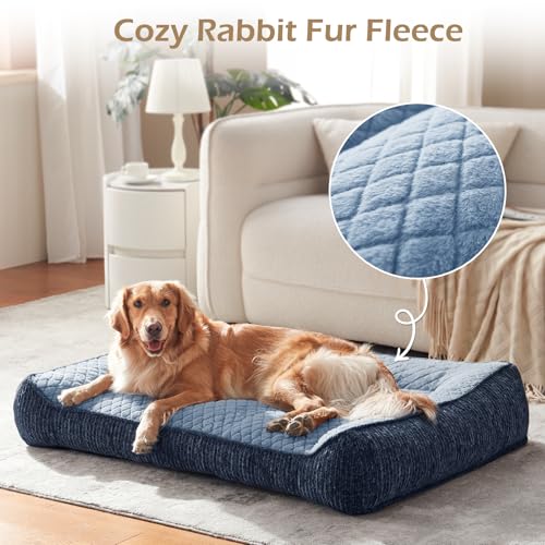 XL Orthopedic Dog Bed for Large Dogs (XL(42"L x 30"W x 8.5"Th) / Blue)