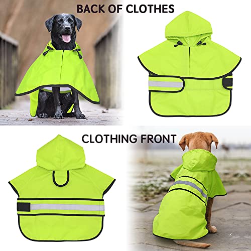 Dog Raincoat Hooded Poncho (Green / Large)