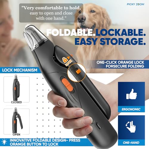 2-in-1 Dog & Cat Nail Clippers and Grinder with LED Light (Black)