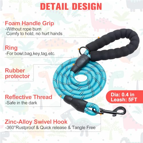 Small Dog Harness and Leash Set (XSmall(Chest Girth 13" - 14.5") / Dinosaurs Pattern)