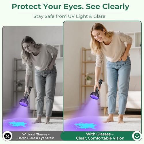 UV Black Light for Pet Urine Detection 128LED for Cat and Dog Urine Stains Carpet Furniture Floor and Home Cleaning