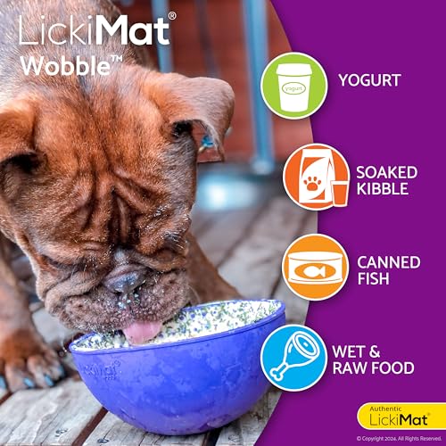 Wobble Dog Slow Feeder Bowl Lick Mat (Purple)