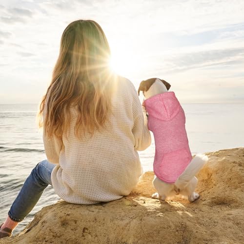 Dog Sweaters for Small Dogs Dog Hoodie Fleece Soft Pet Clothes Sweatshirt with Pocket Pet Hoodie for Small Dogs Puppy Sweater (Small / Pink)