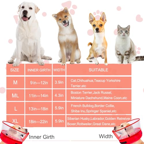 Inflatable Dog Cone Collar for Large Medium Small Dogs (Strawberry / Large)